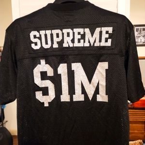 Supreme glitter$1M black Football Jersey! M